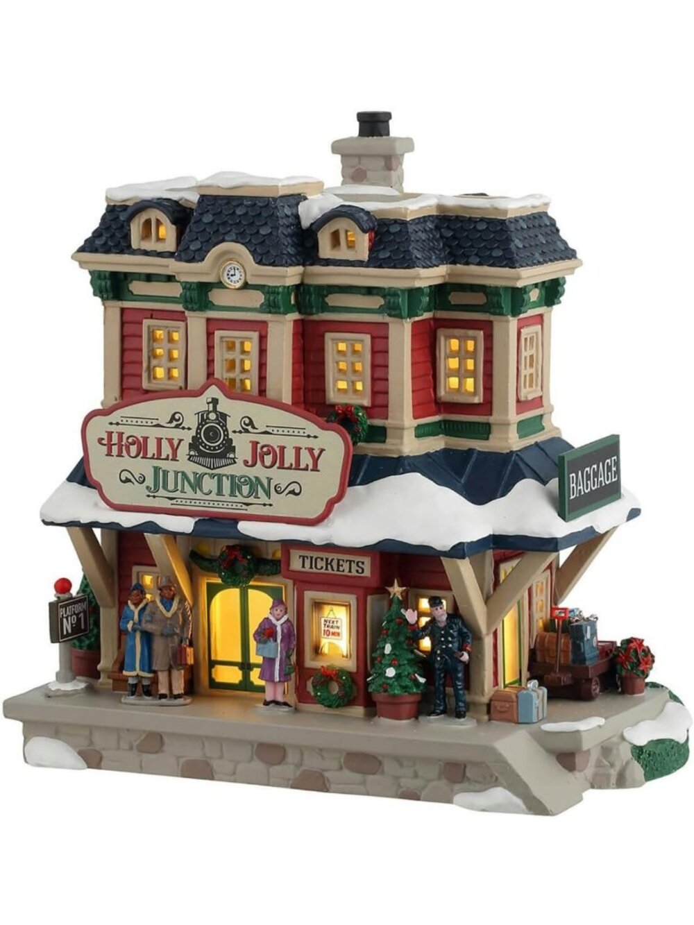 Lighted Holiday Village Building - Lemax Inspired Holly Jolly Junction Decor